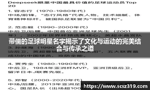带儒的足球明星名字揭示了文化与运动的完美结合与传承之道